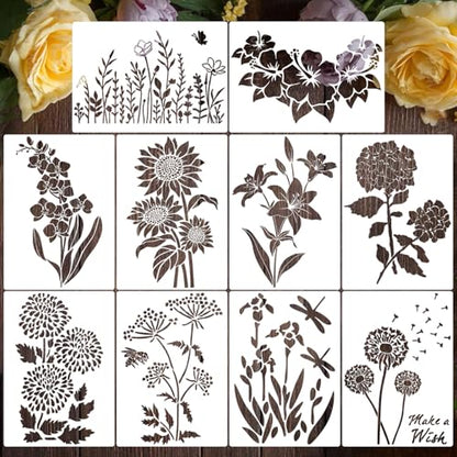 Large Flower Stencil 14inch Flower Stencils for Painting Floral Stencils - style: Flowers