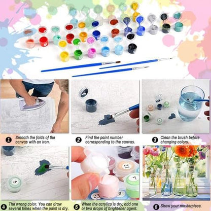 Arttoplus Flowers Paint by Numbers Kit for Adults Beginner 16x20 inch - color: MT20322-US