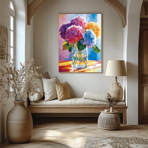 AIBOERL Paint by Numbers Kit for Adults Beginner,Flowers,12X16In | DIY Paint by Number for Adults, Beginner Friendly, High-Definition Color Canvas, Stress Relief, Home Decor, Gifts, Unframed - color: YH04101