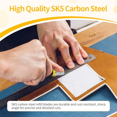 Premium Craft and Exacto Knife Set with 14 Blades - Ideal for Art and Architecture Modeling, Scrapbooking, Engraving, and Sculpture - Perfect for DIY Crafting, Hobbyists, and Professionals (Yellow) - color: Yellow