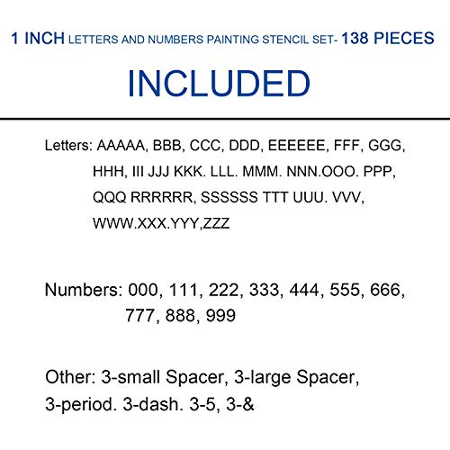4 inch Plastic Interlocking Stencils Letters and Numbers 138 Piece Set, Black - size: 4inch