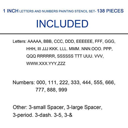 4 inch Plastic Interlocking Stencils Letters and Numbers 138 Piece Set, Black - size: 4inch