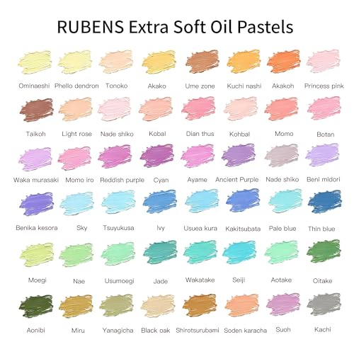 rubens 81 PCS Macaron Soft Oil Pastels Kit for Beginner Drawing - color: 48 Macaron Colors Set