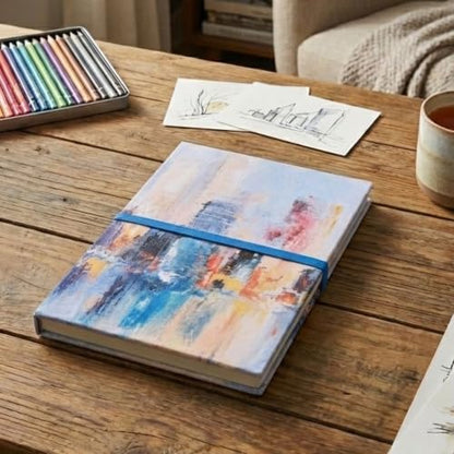HQ Finestroke Accordion Sketchbook Mixed Media Journal 6x8 Pack of 3 | 9 connected panels unfold into one continuous drawing surface