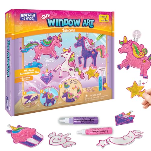 Imagimake Window Art - Unicorn, DIY Mess-Free 16 Pieces Suncatcher Kit