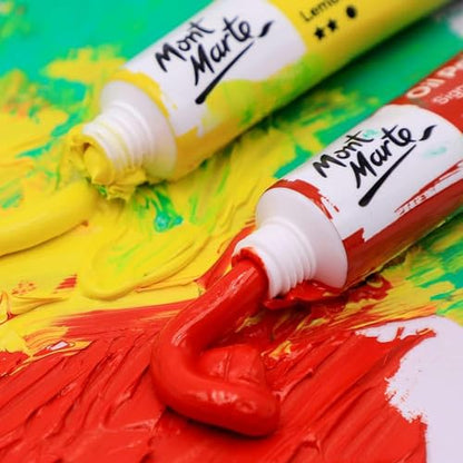Mont Marte Oil Paint Set Signature 24pc x 0.4oz, Good Coverage, Good Tinting Strength, for Beginners, Students and Artists