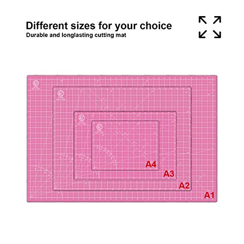 KC GLOBAL A2 (24"x18") Self-Healing Cutting Mat (Pink) - Sturdy, Reversible, Eco-Friendly, Non-Slip. Premium Desk Mat for Crafters, Quilters, and Hobbyist - color: Pink, size: 24"L x 18"W