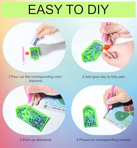 5DDIYART 6 Pack Elephant Diamond Art Kits for Kids Beginners - color: KD72+73+74+75+76+77-1