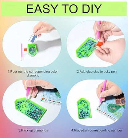 5DDIYART 6 Pack Elephant Diamond Art Kits for Kids Beginners - color: KD72+73+74+75+76+77-1