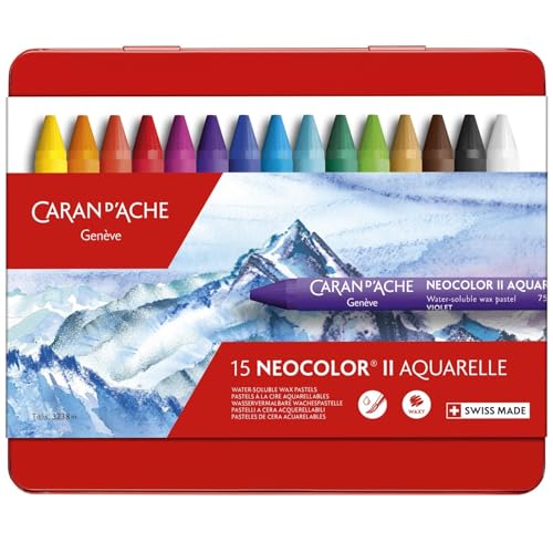 Caran d'Ache Classic Neocolor II Aquarelle, 15 Colors - style: 15 Colors