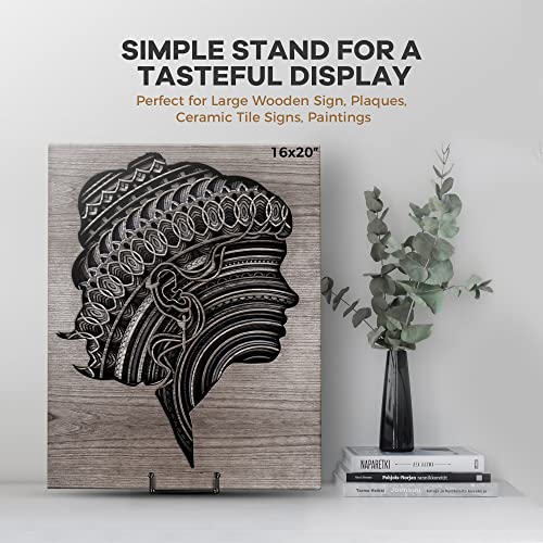 TR-LIFE 4 Pack 8 Inch Large Plate Stands for Display - Holder Stand + Metal Frame for Picture, Book, Decorative Platter, Photo Easel - size: 8 Inch