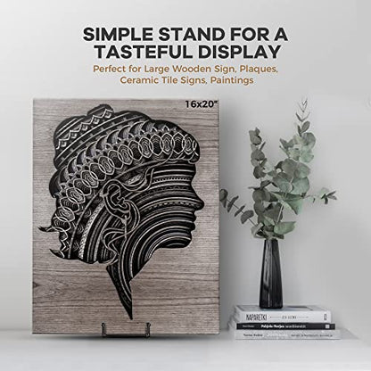 TR-LIFE 4 Pack 8 Inch Large Plate Stands for Display - Holder Stand + Metal Frame for Picture, Book, Decorative Platter, Photo Easel - size: 8 Inch