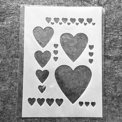 TIAMECH A4 Reusable Love Hearts Stencil for Painting - style: Love Hearts