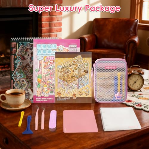 11-in-1 Sticker Craft Studio, Ultimate DIY Miniature Diorama Kit with Tweezers & Accessories - color: Professional Kit | 11-piece Set, 86 Pages