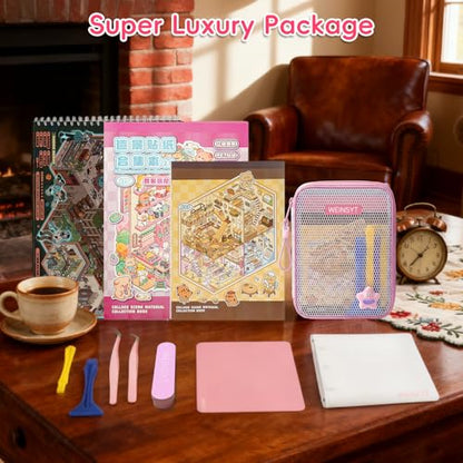 11-in-1 Sticker Craft Studio, Ultimate DIY Miniature Diorama Kit with Tweezers & Accessories - color: Professional Kit | 11-piece Set, 86 Pages