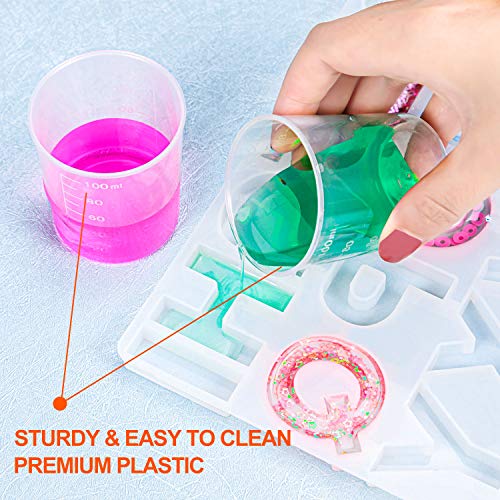 50 Pcs Plastic Measuring Cups, Resin Mixing Cups, Epoxy Mixing Cups