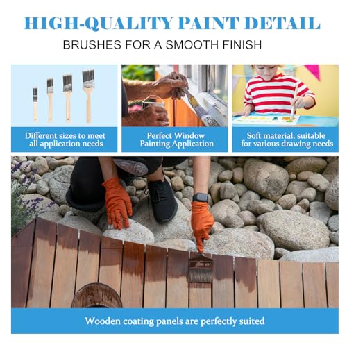 Paint Roller Kit with Extension Pole, 2-4FT Adjustable Pole, Professional 27-Piece Paint Kit, 4"9" Paint Rollers, Paint Brushes for Walls, Works with All Latex, Oil-Based Paints and Wood Finishes - color: Blue