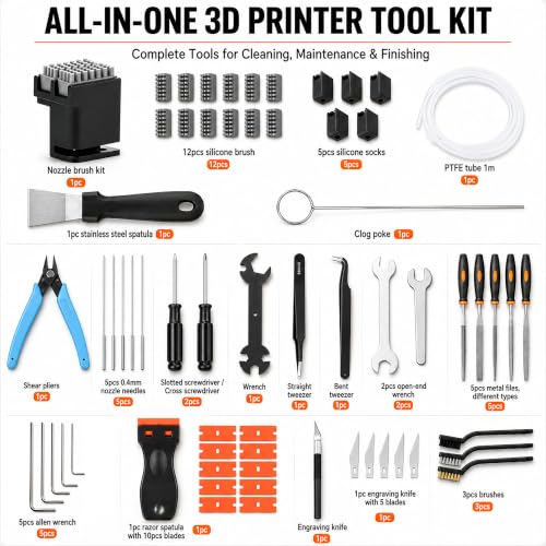 P1S 64PCS 3D Printer Tools Kit for Bambu Lab P1S/P1P/X1/X1C/X1E 3D Printer - style: X1/P1 Series Tool Kit Pro