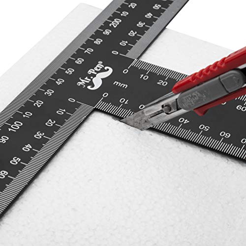 Mr. Pen - T Square, T Ruler, 12 inch Metal Ruler, T Square Ruler | Drafting Tools, Architect Ruler, Set Square, Drafting Ruler, Tsquare, Truler, Architectural Triangle, Tee Ruler, L Square - size: 12 inch