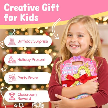 JoyCat Find & Color Paint with Water Coloring Books for Toddlers | Seek and Find Learning Activity, No Mess Princess Arts & Crafts Kids Toys Ages 3-5 & 4-8, Birthday Gifts for Boys & Girls - style: Fashion Princess