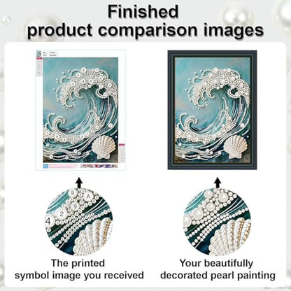 2 Pack Ocean Waves Diamond Art Pearl Painting Kits for Adults (12×16 inch) - color: WYZ090+WYZ091