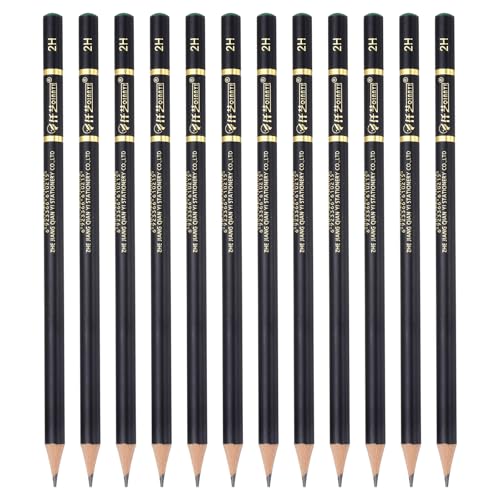 PATIKIL 12Pcs Drawing Pencils for Sketching, 2H Refill Sketch Pencils for Drawing, Graphite Art Pencil Set Professional Resistant Lead for Painting Shading Artist Office Supplies - size: 2H