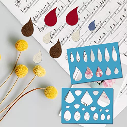 GORGECRAFT 2 Styles Leather Earrings Making Jewelry Shape Template Teardrops Reusable Plastic Cutouts Cutting Stencil Lapidary Templates for Tear Drop Bracelets Making Jewelry DIY Crafts 5”x3.5” - style: Art Deco