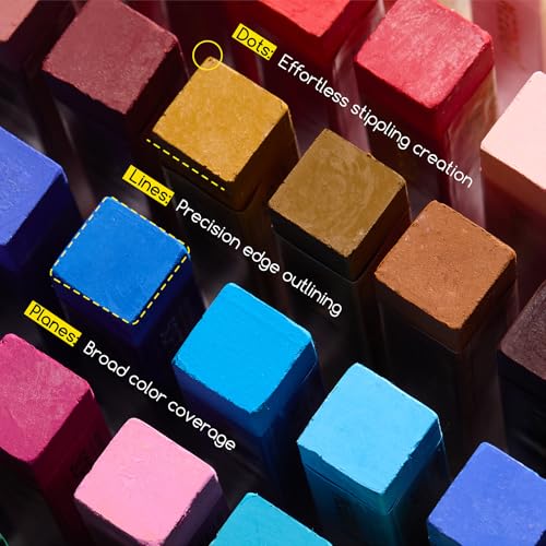 MEEDEN Artist Square Oil Pastels: 48 Colors with Extra 2 White & 2 Black