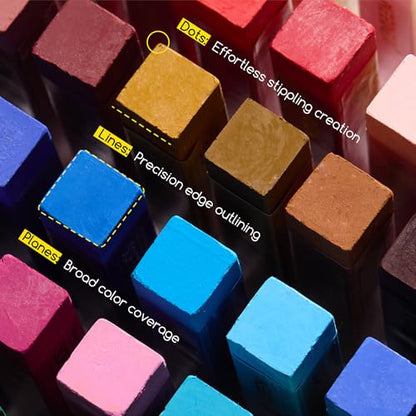 MEEDEN Artist Square Oil Pastels: 48 Colors with Extra 2 White & 2 Black