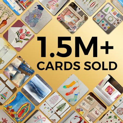 Funto 4x6 100% Cotton Watercolor Paper Postcards, 28 Cards + 2 Stamp Sheets - style: 4x6 Postcards-100% Cotton