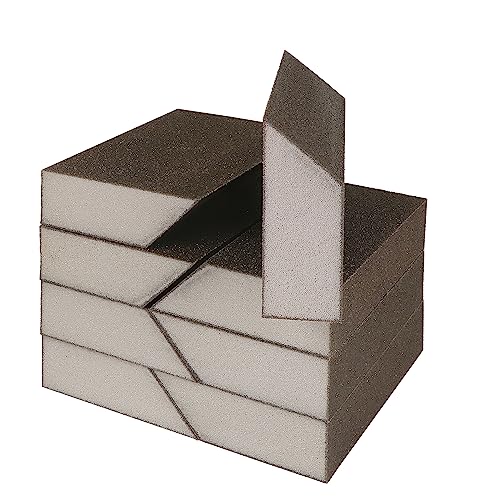 100 Grit Angled Sanding Blocks, Jamiikury Medium Sponge Sand Block Washable and Reusable, Wet & Dry Sandpaper Block for Wood Metal Drywall and Furniture Paint - Pack of 8 - size: 100 Grits