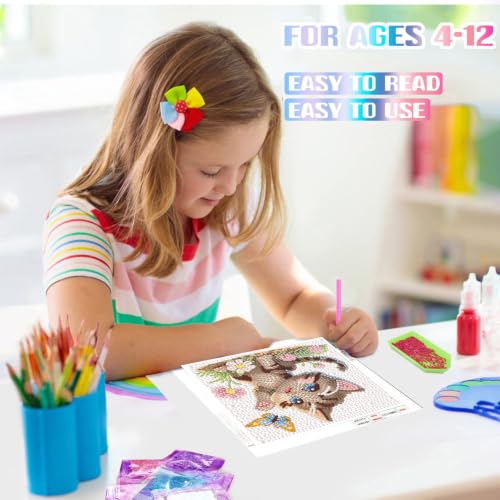 Cat Diamond Art Painting Kits for Kids with Frame Ages 4-8-12 (7x7 inch) - color: CC1151