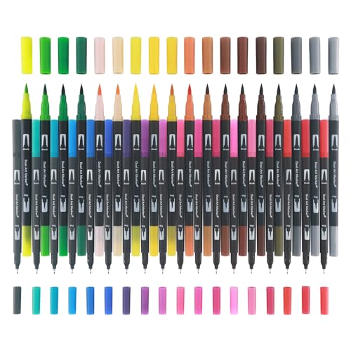 Markers for Adult Coloring Books No Bleeding_36 Brush Tip Markers