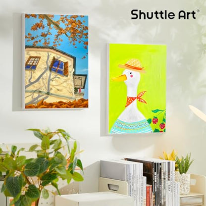 Shuttle Art Canvas for Painting, 12-Pack 11x14 Inch Stretched Canvas, 100% Cotton, Primed White Premium Blank Canvases, Ideal Art Supplies for Beginners Artists Acrylic Oil Acrylic Pouring - size: 12 Pack 11x14"