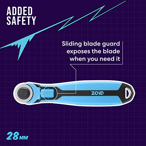Zoid 28mm Rotary Cutter with Grip, Fabric Cutter Wheel, Rotary Cutter Blade, Craft Cutting Tool, Freehand Tool For Fabrics and Multiple Projects - size: 28mm