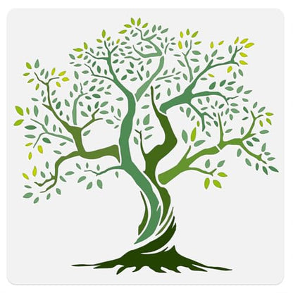 Tree of Life Stencil, Reusable Painting Template, DIY Home Decor | 11.8" x 11.8" Plastic Craft Stencil, Tree Wall Stencil, DIY Home Decor Template for Wood Wall Floor Fabric Glass Furniture - style: Tree of Life A