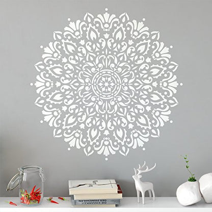 Harmony Mandala Stencil Template - Reusable Stencil for Painting Mandala Designs - 46" Diameter - size: 46" Diameter Half