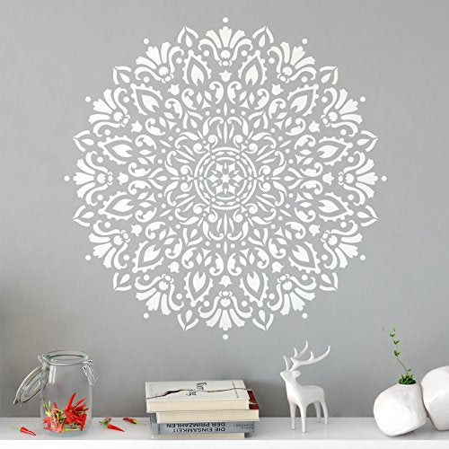Harmony Mandala Stencil Template - Reusable Stencil for Painting Mandala Designs - 46" Diameter - size: 46" Diameter Half