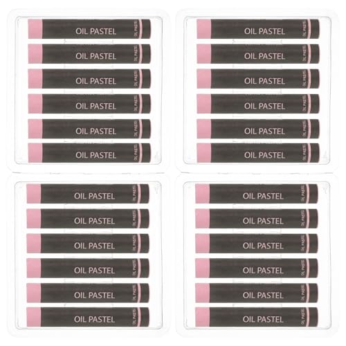 PATIKIL Pink Oil Pastels, 24Pcs Soft Oil Crayons Creamy Pastels Stick Art Supplies for Art Painting Drawing Blending Graffiti for Drawing Beginners Artists - color: Pink