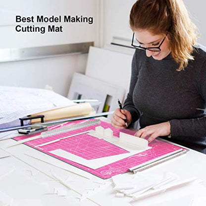 KC GLOBAL A4 (12"x9") Self-Healing Cutting Mat (Pink) - Sturdy, Reversible, Eco-Friendly, Non-Slip. Premium Desk Mat for Crafters, Quilters, and Hobbyist - color: Pink, size: 12"L x 9"W