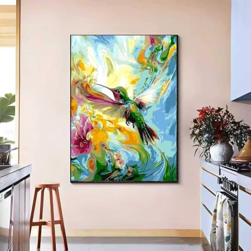 OJTOYART Hummingbird Paint by Numbers Kit for Adults,Paint Canvas 16x20In - color: MT23225
