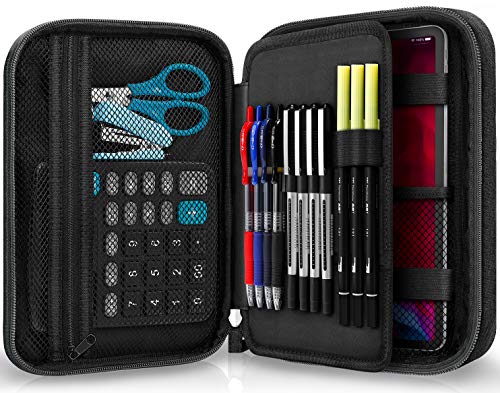 Zannaki Big Capacity Storage Pouch Marker Pen Pencil Case Simple Stationery Bag Box Art Tool & Sketch Storage Boxes for Bullet Journal Middle High School Office College Student Girl Women Adult Teen - color: Black