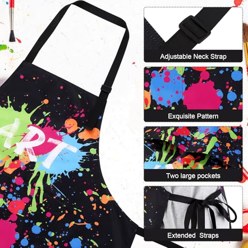 Painting Artist Apron with Pockets, Waterproof Painting Aprons for Adults, Adjustable Art Apron Bib Apron - color: Style 4