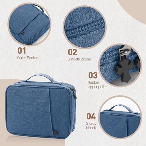 Bible Cover Bag With For Women Men Scripture Study Carrying Book Cover - color: Dark blue