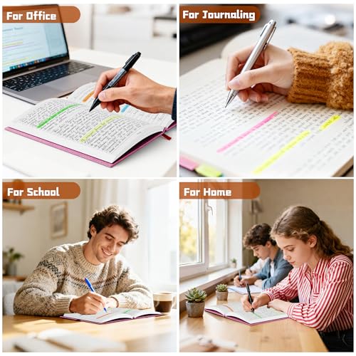 Lined Journal Notebook, A5, 192 Pages 100 GSM Thick Paper, Hardcover Leather College Ruled Journal for Writing, Men Women, Journaling, Daily, Work, Office, Home School Business(Pink) - color: Pink, style: b-Lined