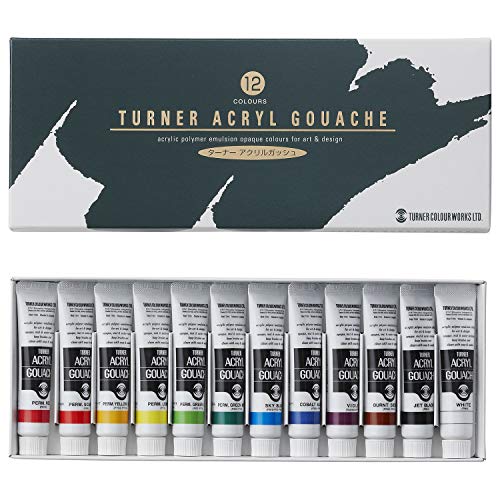 Turner acrylic gouache 12 color set school by Turner color - size: 11 ml (Pack of 12), style: 12 Color School Set
