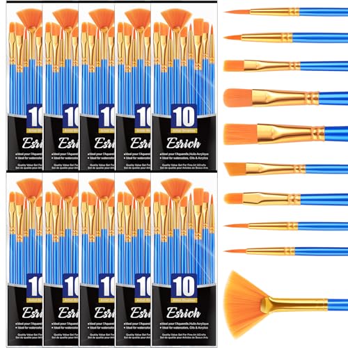 ESRICH 100PCS Paint Brushes, Paint Brush for Acrylic Painting - size: 100p