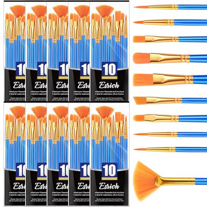ESRICH 100PCS Paint Brushes, Paint Brush for Acrylic Painting - size: 100p