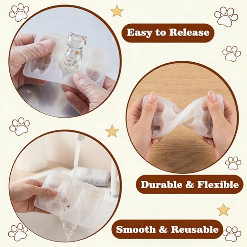 Cat Figurines Epoxy Resin Molds, 3D Kitten Animal Silicone Molds - color: Kitten Resin Mold