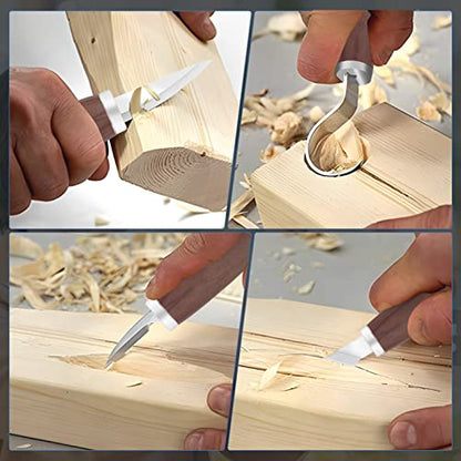 VIBRATITE Wood Carving Kit, 19 PCS Wood Carving Tools for Beginners - color: 19PCS